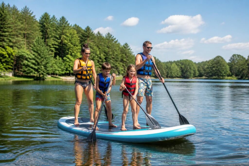 découvrez le paddle géant, une activité ludique et conviviale idéale à pratiquer en famille au bord de l'eau pour des moments de fun et de détente garantis.
