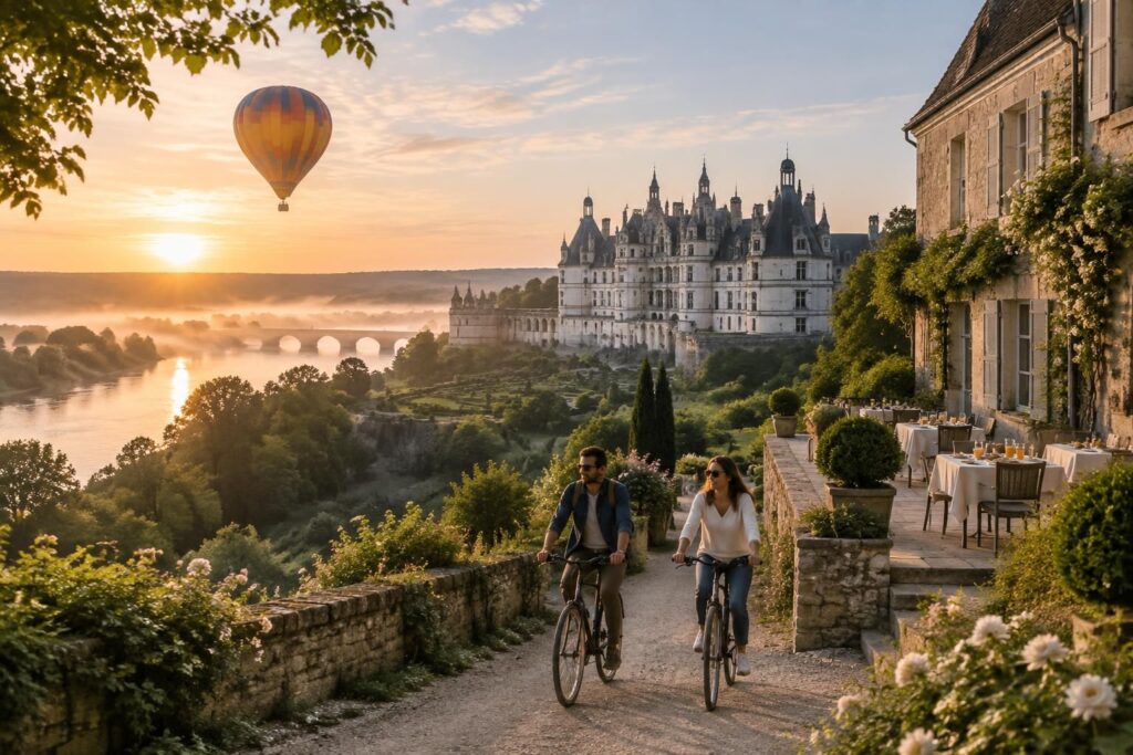 organisez un week-end aux châteaux de la loire : survolez la région en montgolfière, parcourez ses pistes à vélo ou optez pour un séjour tout compris.